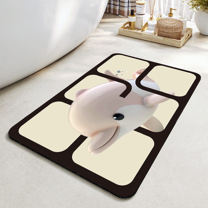 Mermaid-Themed Memory Foam Bath Mat Acalora