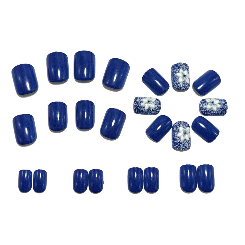 Artificial nails with floral 3D design and glitter effects Acalora