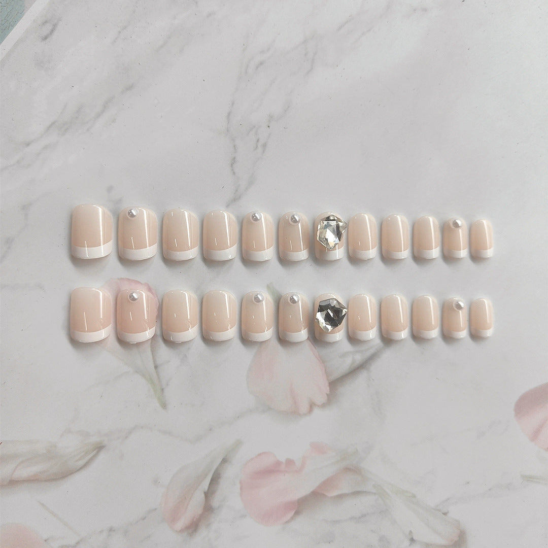Elegant Gemstone-Embellished Press-On Nail Set Acalora