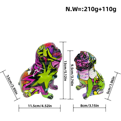 Creative bulldog figurine made of hand-painted resin Acalora