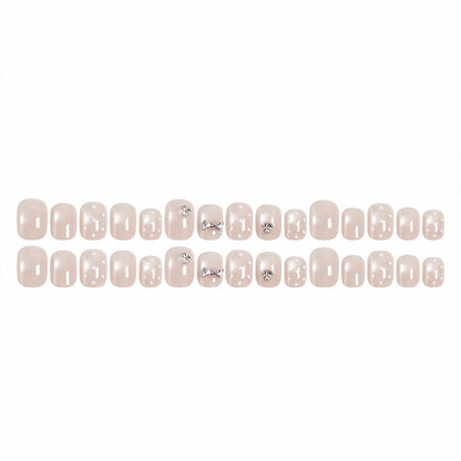 Artificial nail set with elegant glitter and crystal decorations Acalora