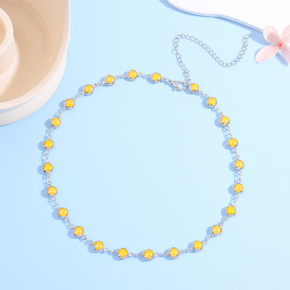 Floral Charm Choker Necklace Acalora 1788164322