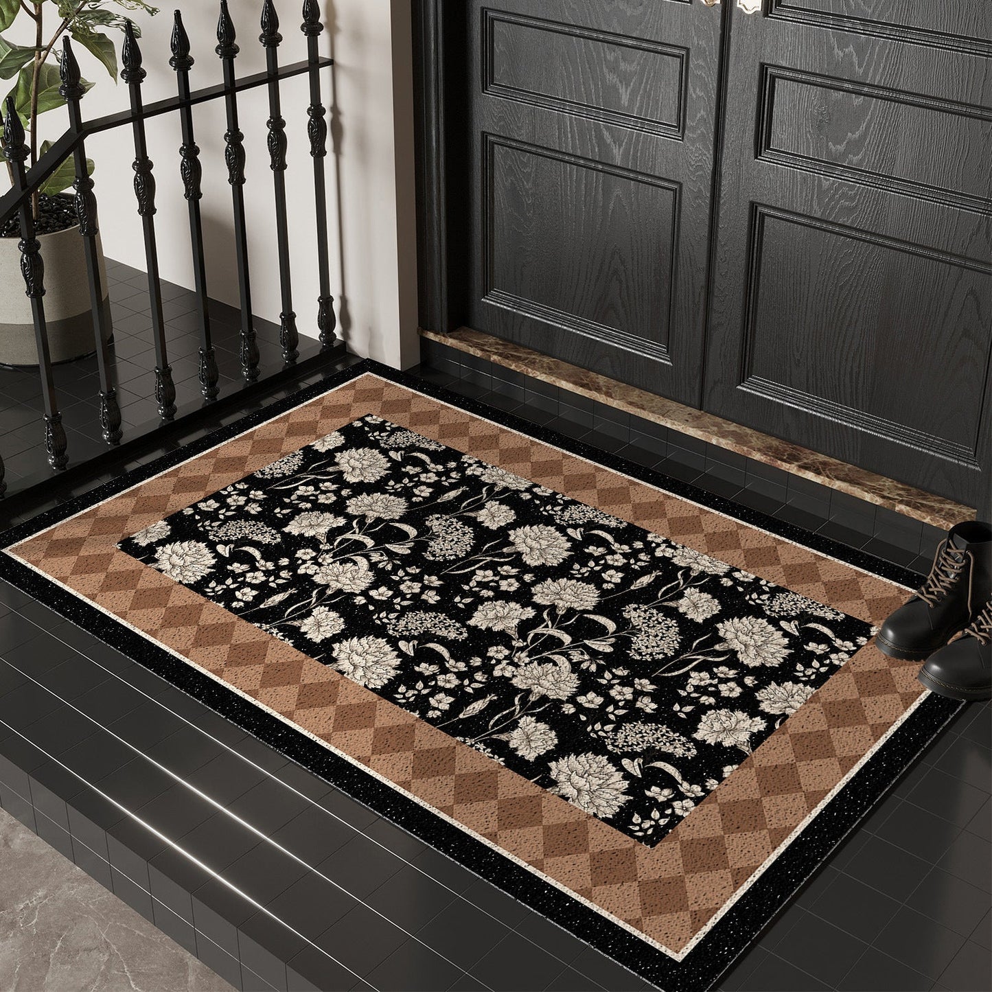 Floral Print Decorative Entry Mat