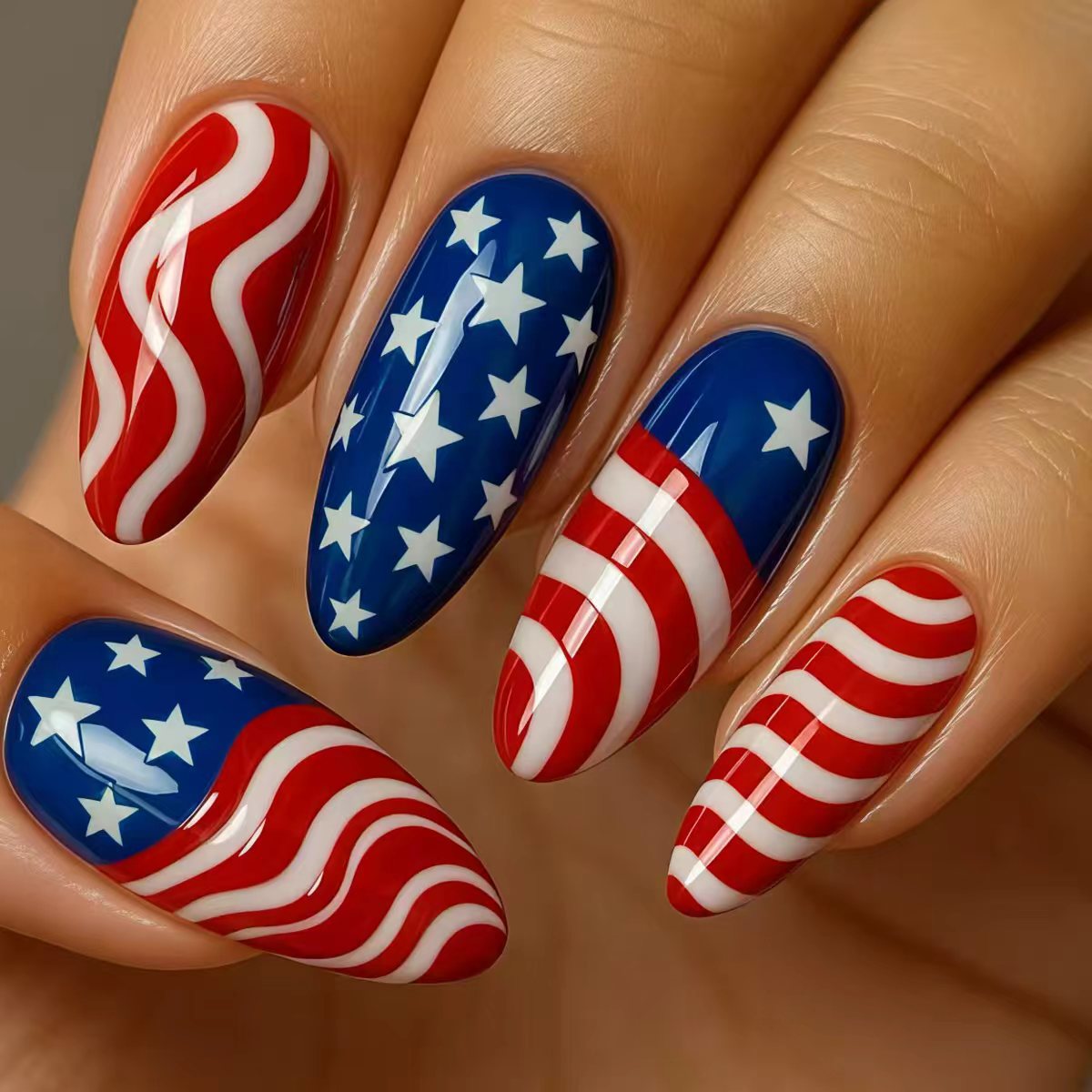 Patriotic Nail Art Acalora