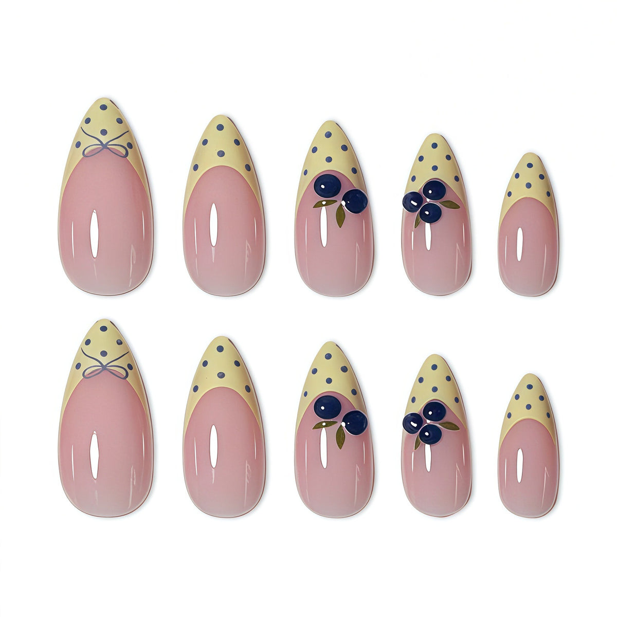 Elegant Floral Accent Press-On Nail Set Acalora