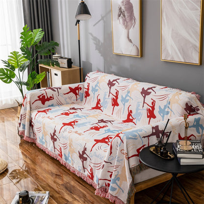 Artistic Ballet-Themed Sofa Throw Blanket