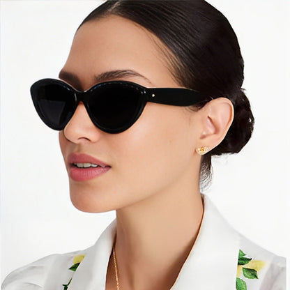 Women Cat-Eye Sunglasses with Glittering Details Bowlift