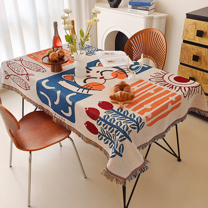Artistic Cartoon-Inspired Tablecloth