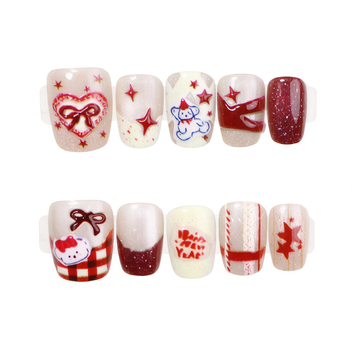 Festive Themed Press-On Nail Set Acalora