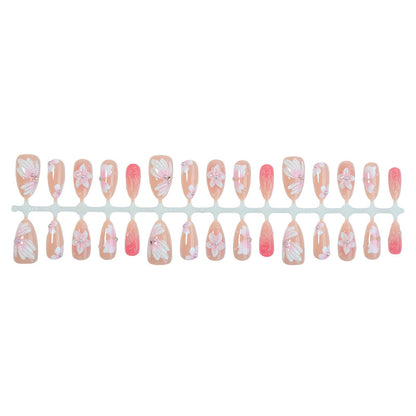 Floral Embellished Press-On Nails Acalora