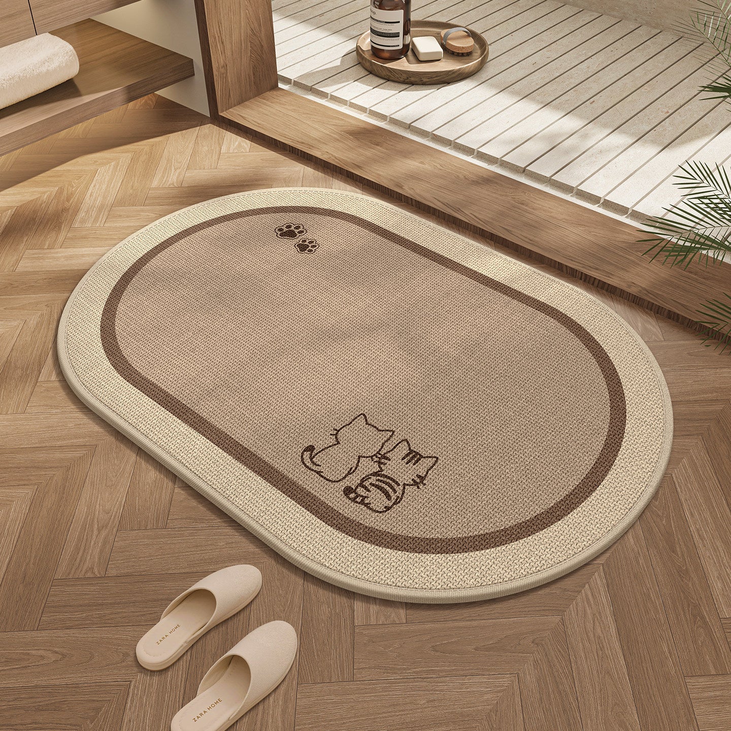 Cute Cat Design Bath Mat