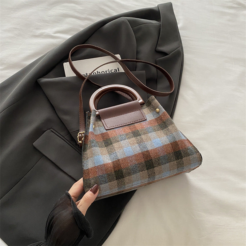 Plaid Structured Mini Handbag Acalora