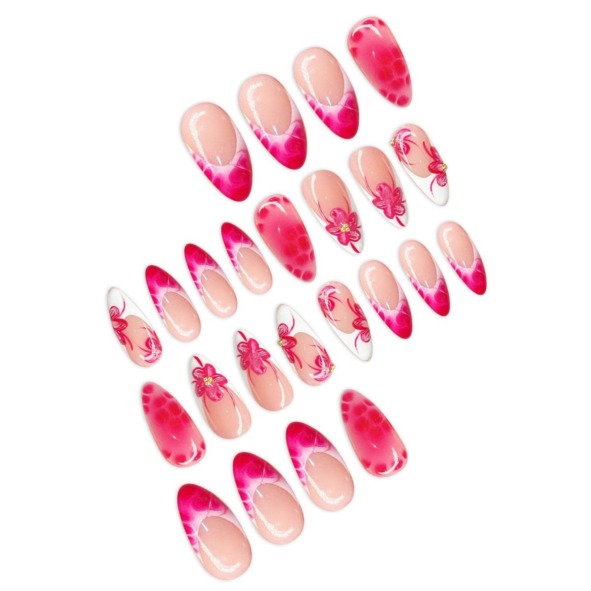 Artistic Floral Stiletto Nail Art Acalora