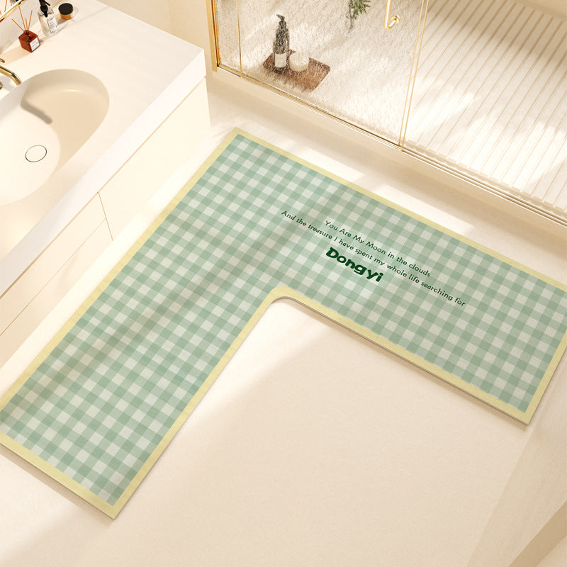 L-Shaped Soft Bath Mat