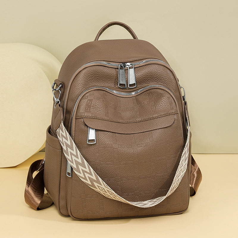 Versatile Textured Backpack with Multiple Compartts Acalora