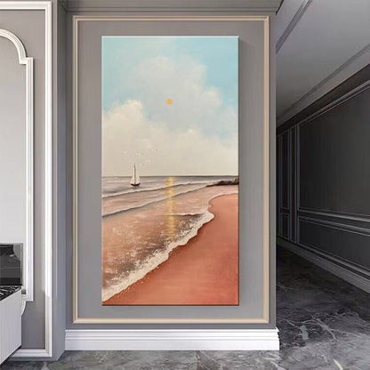 Coastal Beach Sunset Canvas Art