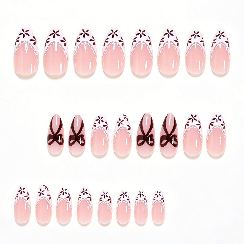 Elegant Floral Accent Press-On Nail Art Acalora
