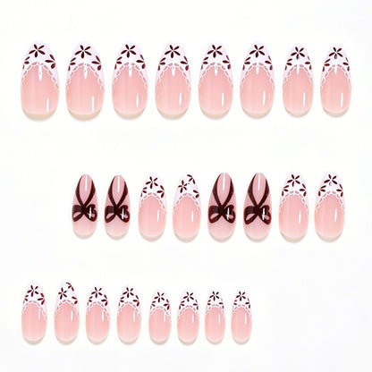 Elegant Floral Accent Press-On Nail Art Acalora