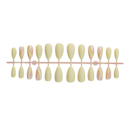 Elegant Press-On Nail Set with Artistic Gold Accents Acalora