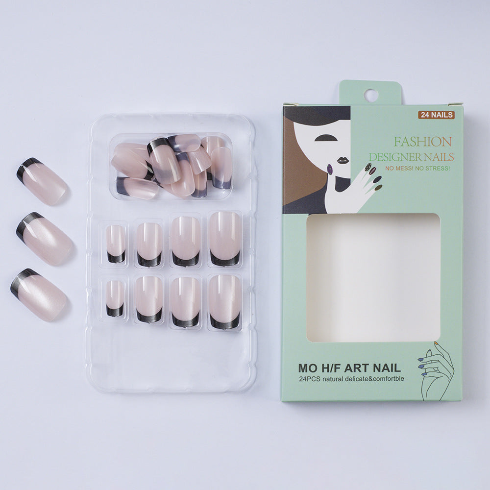 Artificial nails with contrasting French design Acalora
