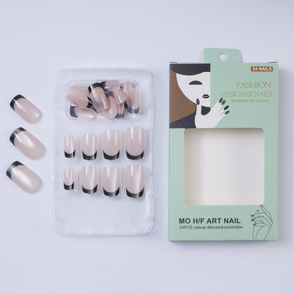 Artificial nails with contrasting French design Acalora