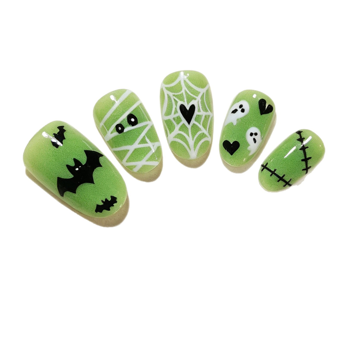 Whimsical Halloween-Themed Press-On Nail Art Set Acalora