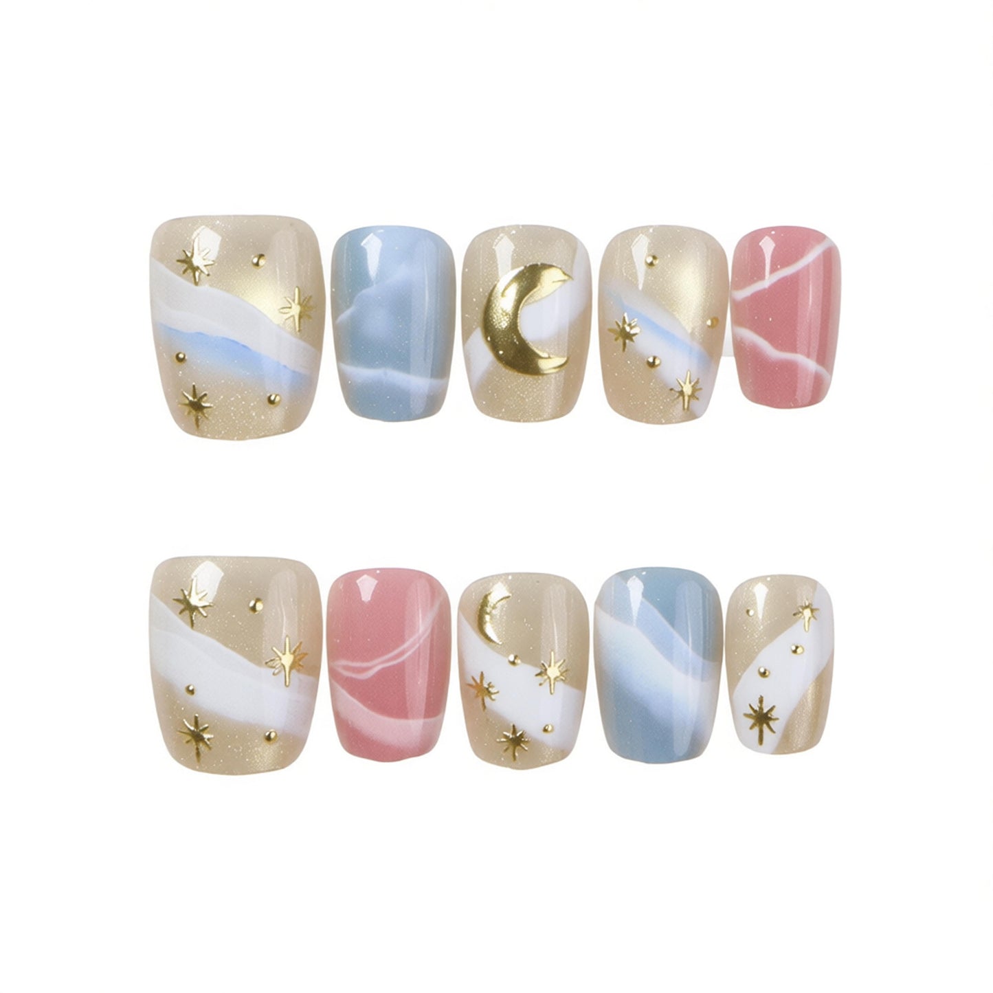 Celestial Themed Press-On Nail Set Acalora