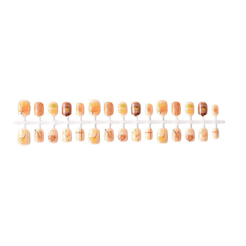 Autumn-Inspired Press-On Nail Art Set Acalora
