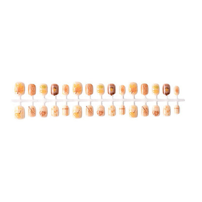 Autumn-Inspired Press-On Nail Art Set Acalora