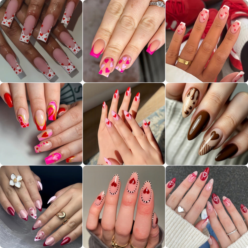 Artistic Heart Motif Art Nails Acalora
