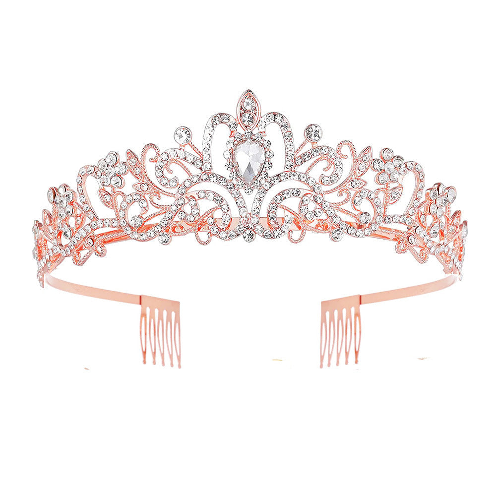 Ladies' Sparkling Crystal Tiara with filigree design wreath