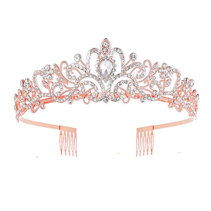 Ladies' Sparkling Crystal Tiara with filigree design wreath