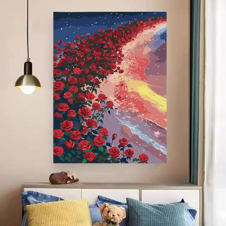 Heart and Floral Swirl Canvas Artwork