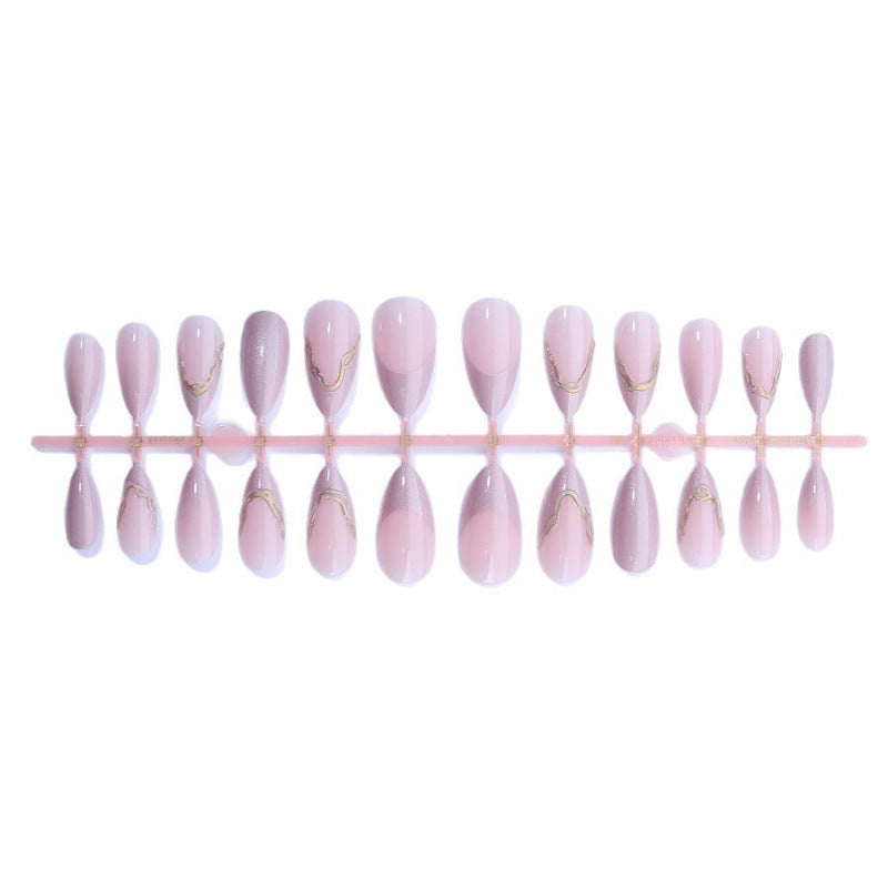 Acrylic nail set with glamorous tips and golden accents Acalora