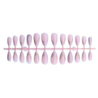 Acrylic nail set with glamorous tips and golden accents Acalora