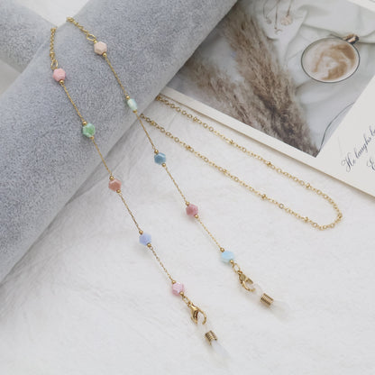 Elegant Gold Chain Necklace with Gemstones Acalora