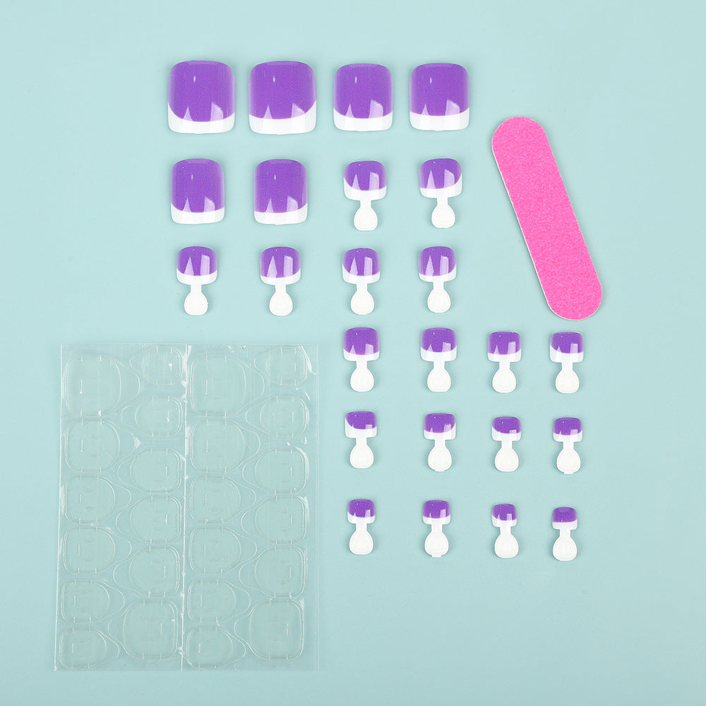 Artificial nail set with modern gradient and French tip Acalora