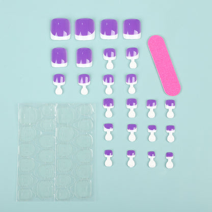 Artificial nail set with modern gradient and French tip Acalora
