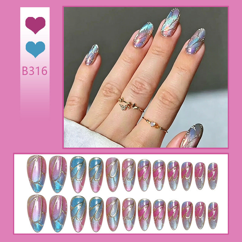 Artificial nails in elegant design with floral watercolor motif Acalora