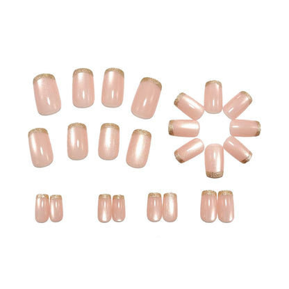 Artificial nails in elegant glitter French design Acalora