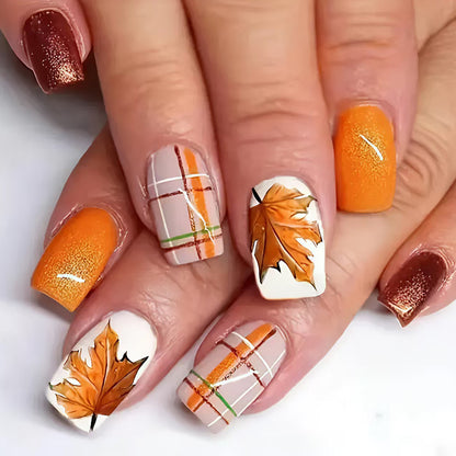 Autumn Leaf Design Nail Art Acalora