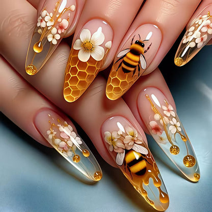 Floral Honeycomb Nail Art Acalora
