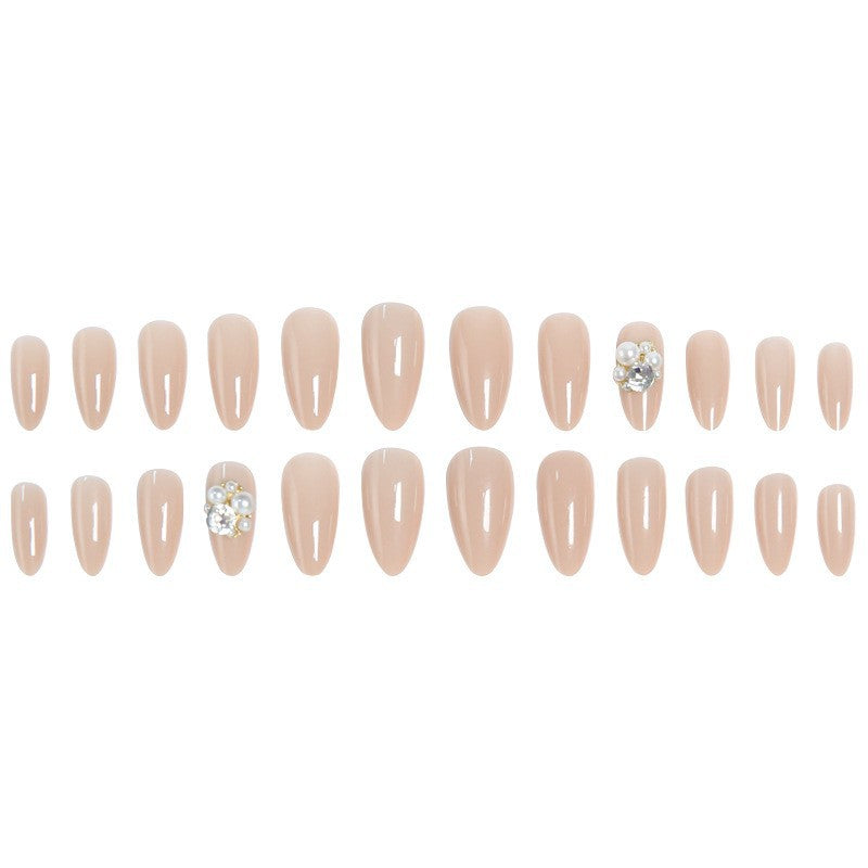 Artificial nail set with elegant pearl design and high-gloss surface Acalora