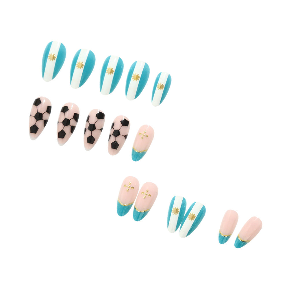 Sporty football design artificial nails Acalora