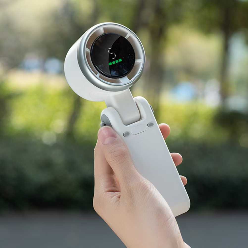 Cooling Portable Bladeless Mini Handheld Fan with Digital Speed Display Bowlift