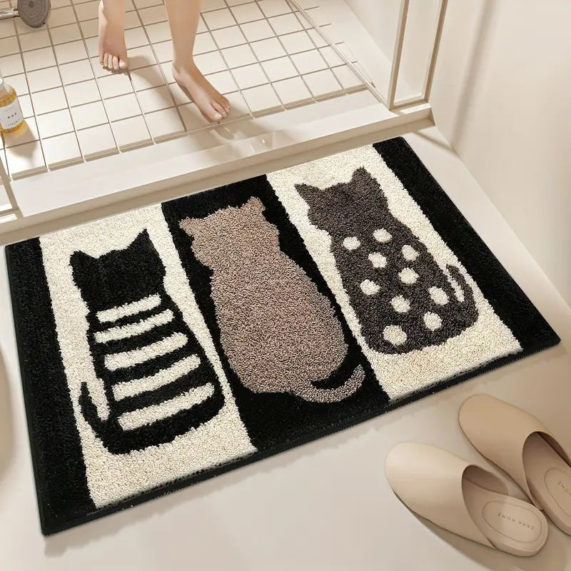 Cute Cartoon Bunny-Themed Bath Mat
