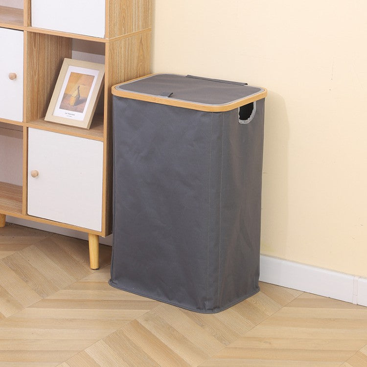 Stylish laundry basket with wooden lid Acalora