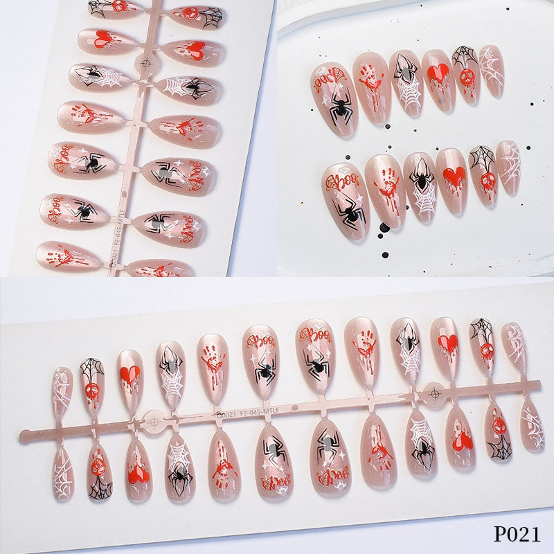 Halloween-Themed Press-On Nail Art Set Acalora