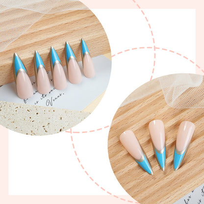 Creative Press-On Nail Set with Elegant Artistic Designs Acalora