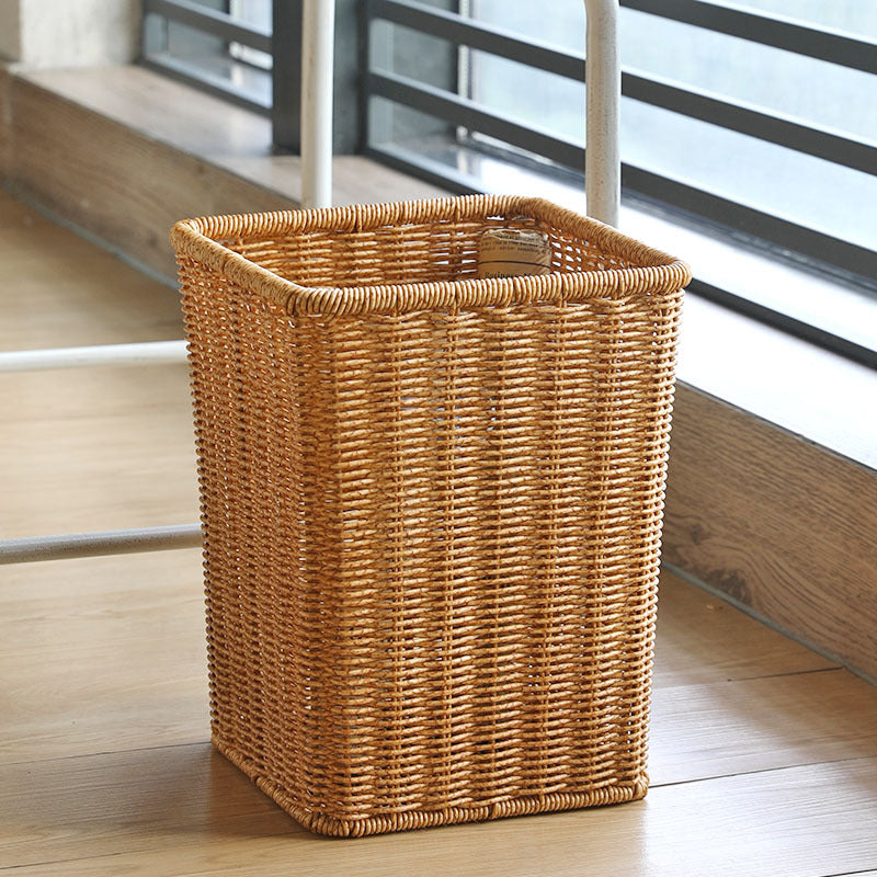 Rectangular Handwoven Wicker Waste Bin Bowlift